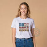 Stars Stripes & Jesus Christ - Christian Patriotic Independence Day T-shirt/Sweatshirt/Hoodie with Floral Flag