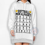Comfort Colors Softball Mom Alphabet Mother's Day T-Shirt –  Sports Mama Sweatshirt/Hoodie– Mother’s Day Gift for Softball Mom