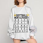 Comfort Colors Softball Mom Alphabet Mother's Day T-Shirt –  Sports Mama Sweatshirt/Hoodie– Mother’s Day Gift for Softball Mom