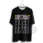 Comfort Colors Softball Mom Alphabet Mother's Day T-Shirt –  Sports Mama Sweatshirt/Hoodie– Mother’s Day Gift for Softball Mom