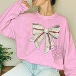 Coquette Baseball Mother's Day T-Shirt – Cute Baseball Bow Sweatshirt for Mom, Baseball Mom Hoodie