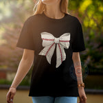 Coquette Baseball Mother's Day T-Shirt – Cute Baseball Bow Sweatshirt for Mom, Baseball Mom Hoodie