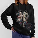 Independence Day Bow T-Shirt - Stars Stripes Leopard Graphic Hoodie Sweatshirt for Celebrating in Style