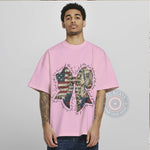 Independence Day Bow T-Shirt - Stars Stripes Leopard Graphic Hoodie Sweatshirt for Celebrating in Style