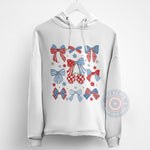 Vintage 1776 with Floral & Bows - Patriotic USA Plaid 4th of July T-shirt/Sweatshirt/Hoodie 