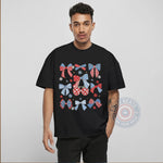Vintage 1776 with Floral & Bows - Patriotic USA Plaid 4th of July T-shirt/Sweatshirt/Hoodie