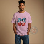 Sweet Cherry Patriot Bow Hoodie Sweatshirt T-shirt 4th of July Star-Spangled Charm