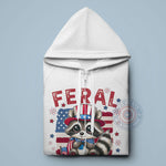 Feral But Free Raccoon USA 4th of July T-shirt/Sweatshirt/Hoodie - a meaningful Independence Day gift