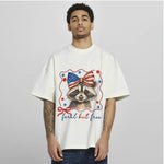 Feral But Free Raccoon - Funny Independence Day T-shirt/Patriotic Sweatshirt/Hoodie