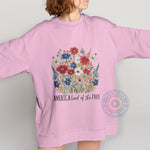 Vibrant Floral Patriot 4th of July Floral Hoodie Sweatshirt for Independence Day Celebration