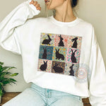Elegant Floral Pattern Bunny T-shirt/Sweatshirt/Hoodie - Beautiful Easter Rabbit Outfit