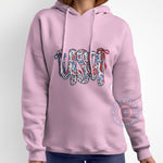 Independence Day Hoodie Patchwork July 4th T-Shirt Sweatshirt with Fun Plaid Polka Dot Floral Design