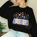 Unique Floral Retro American 4th of July T-Shirt, Sweatshirt & Hoodie