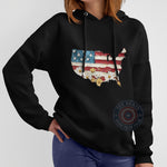 Floral American Flag Map T-shirt/Sweatshirt/Hoodie - Patriotic USA Flowers for 4th of July - a meaningful Independence Day gift
