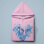 Mother's Day T-Shirt/Sweatshirt/Hoodie: Blue Flower Heart Tee - Lovely Mother's Day Present
