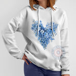 Mother's Day T-Shirt/Sweatshirt/Hoodie: Blue Flower Heart Tee - Lovely Mother's Day Present