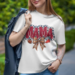 Red Coquette Football Mama Leopard Bow T-shirt/Sweatshirt/Hoodie - Trendy Game Day Mama Tee