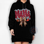 Red Coquette Football Mama Leopard Bow T-shirt/Sweatshirt/Hoodie - Trendy Game Day Mama Tee