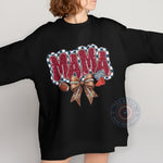 Red Coquette Football Mama Leopard Bow T-shirt/Sweatshirt/Hoodie - Trendy Game Day Mama Tee