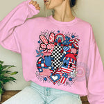 Cute Peace Heart Patriotic Independence Day Hoodie Sweatshirt 4th of July Stars and Stripes Gift