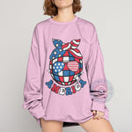 Cute Patriotic Disco Ball Independence Day T-Shirt Sweatshirt Hoodie 4th of July Retro Style Gift For Her