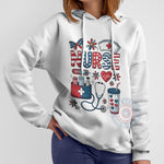 Patriotic Nurse Independence Day T Shirt Sweatshirt Hoodie 4th of July Floral Medical Design - Special Gift for Independence Day