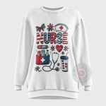 Patriotic Nurse Independence Day T Shirt Sweatshirt Hoodie 4th of July Floral Medical Design - Special Gift for Independence Day