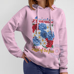 4th of July Patriotic Floral Shirt Hoodie Sweatshirt – Independence Day Freedom Gift for Flower Lovers