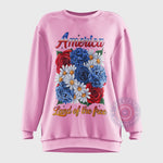 4th of July Patriotic Floral Shirt Hoodie Sweatshirt – Independence Day Freedom Gift for Flower Lovers