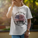 Patriotic USA Flag Land of the Free Because of the Brave T-Shirt Sweatshirt Hoodie