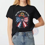 God Shed His Grace On Thee Bow T-shirt/Sweatshirt/Hoodie - Patriotic Floral Independence Day Apparel - Tee Beats
