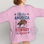 Independence Day Cowboy Make America Again Hoodie T-Shirt Sweatshirt Hoodie