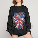 Cute Patriotic Bow Independence Day T-Shirt Hoodie Sweatshirt – 4th of July Fireworks Design Independence Day Gift