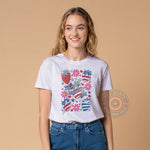 Cute Patriotic Strawberry 4th of July Shirt Hoodie Sweatshirt – Floral Stars & Stripes Gift for Independence Day