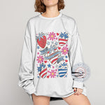 Cute Patriotic Strawberry 4th of July Shirt Hoodie Sweatshirt – Floral Stars & Stripes Gift for Independence Day