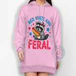 Funny Feral Raccoon USA 4th of July Patriotic Freedom T-Shirt Sweatshirt Hoodie