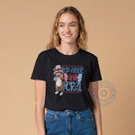 Merica Raccoon Independence Day T-shirt/Sweatshirt/Hoodie - Feral Animal & Lightning Bolts USA Flag Graphic.