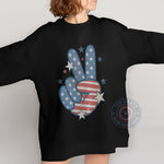 Patriotic Independence Day T-Shirt - Groovy USA Flag Print with Stars for Peace and Freedom