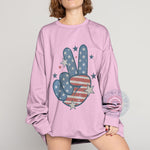 Patriotic Independence Day T-Shirt - Groovy USA Flag Print with Stars for Peace and Freedom