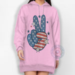 Patriotic Independence Day T-Shirt - Groovy USA Flag Print with Stars for Peace and Freedom