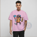 Hot Dog USA Funny Independence Day T-shirt/Sweatshirt/Hoodie with American Flag