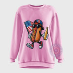 Hot Dog USA Funny Independence Day T-shirt/Sweatshirt/Hoodie with American Flag