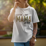 Glitter Dirt Mama Mix T-shirt/Sweatshirt/Hoodie - Fun Mother's Day Design for Every Kind of Mom - Trendy Camo Leopard Tee & Comfortable Hoodie