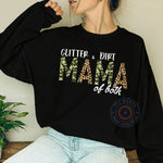 Glitter Dirt Mama Mix T-shirt/Sweatshirt/Hoodie - Fun Mother's Day Design for Every Kind of Mom - Trendy Camo Leopard Tee & Comfortable Hoodie