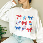 Independence Day Hoodie with Cute Patriotic Bow – Festive 4th of July Shirt Gift