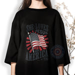 She Loves Jesus America Independence Day T-shirt, Sweatshirt, Hoodie - Faith Pride Apparel