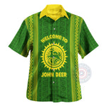 John Deere Green Yellow Farm Themed Aloha Shirt - Outdoor Enthusiast Button-Up Unisex Hawaii Shirt - 3D All Over Print