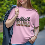 Football Nana Leopard Print T-shirt/Sweatshirt/Hoodie - Stylish Grandma's Day Gift for Football Loving Grandmas