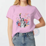 Independence Day Statue of Liberty Hoodie Sweatshirt T-shirt with Fireworks Art