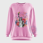Independence Day Statue of Liberty Hoodie Sweatshirt T-shirt with Fireworks Art